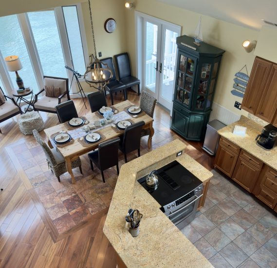 Kitchen and Dining from upstairs